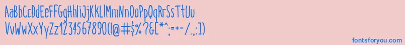 フォントItaloMedium – ピンクの背景に青い文字