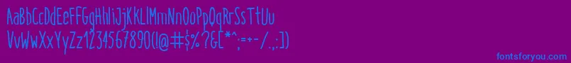 フォントItaloMedium – 紫色の背景に青い文字