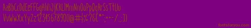 フォントItaloMedium – 紫色の背景に茶色のフォント