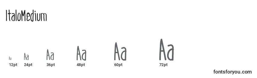 ItaloMedium Font Sizes