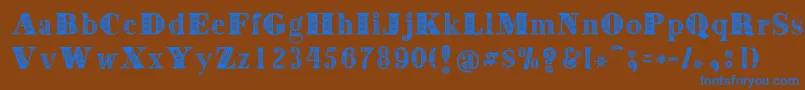 Decorative Font – Blue Fonts on Brown Background