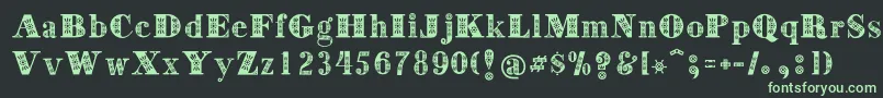 Decorativeフォントについての詳細 フォントDecorative – 黒い背景に緑の文字