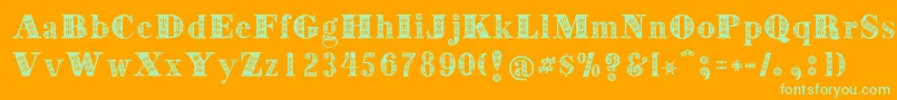 Decorative-Schriftart – Grüne Schriften auf orangefarbenem Hintergrund