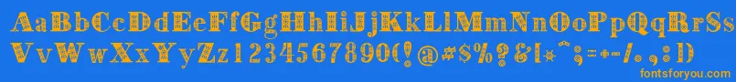 Weitere Informationen zur Decorative-Schriftart Decorative-Schriftart – Orangefarbene Schriften auf blauem Hintergrund