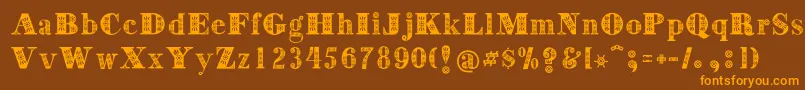 Decorative Font – Orange Fonts on Brown Background