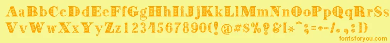 Decorative Font – Orange Fonts on Yellow Background