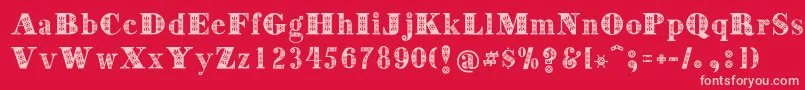 フォントDecorative – 赤い背景にピンクのフォント
