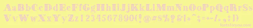 Decorative Font – Pink Fonts on Yellow Background