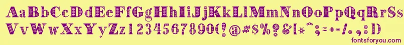 Decorative Font – Purple Fonts on Yellow Background