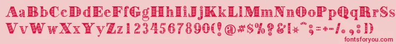 Decorative Font – Red Fonts on Pink Background