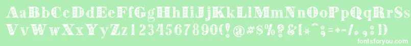Decorative Font – White Fonts on Green Background