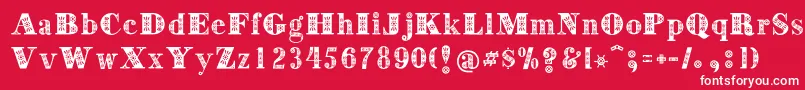 Decorative Font – White Fonts on Red Background