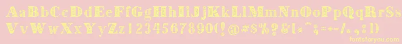 Decorative-Schriftart – Gelbe Schriften auf rosa Hintergrund