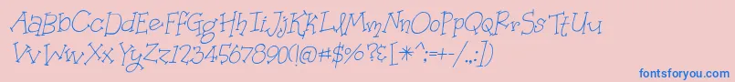 BmdOrganicFridaysItalic-Schriftart – Blaue Schriften auf rosa Hintergrund