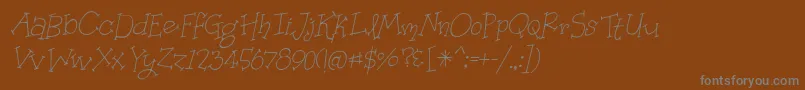 Weitere Informationen zur BmdOrganicFridaysItalic-Schriftart BmdOrganicFridaysItalic-Schriftart – Graue Schriften auf braunem Hintergrund