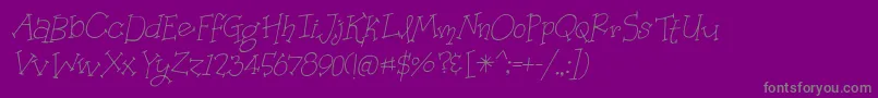 BmdOrganicFridaysItalic-Schriftart – Graue Schriften auf violettem Hintergrund