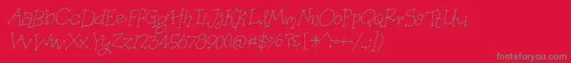 Шрифт BmdOrganicFridaysItalic – серые шрифты на красном фоне