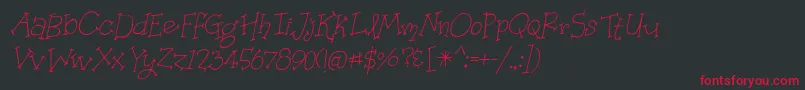 フォントBmdOrganicFridaysItalic – 黒い背景に赤い文字