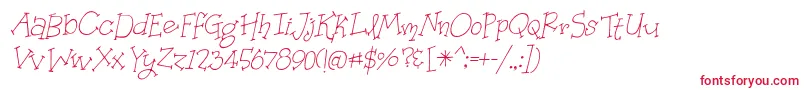 フォントBmdOrganicFridaysItalic – 赤い文字