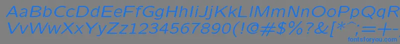 フォントLmsansquot8Oblique – 灰色の背景に青い文字