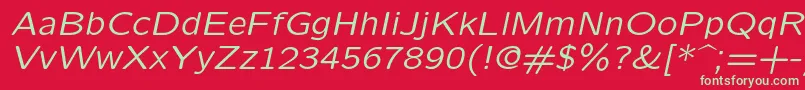 フォントLmsansquot8Oblique – 赤い背景に緑の文字