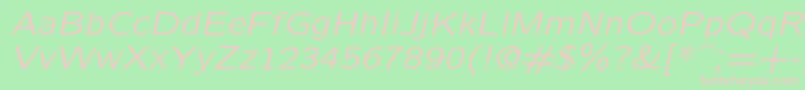 Lmsansquot8Oblique-fontti – vaaleanpunaiset fontit vihreällä taustalla