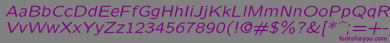 Lmsansquot8Oblique-Schriftart – Violette Schriften auf grauem Hintergrund