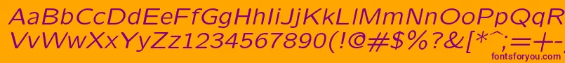 Lmsansquot8Oblique-fontti – violetit fontit oranssilla taustalla