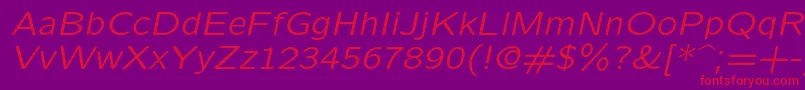 Lmsansquot8Oblique Font – Red Fonts on Purple Background