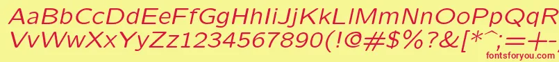 フォントLmsansquot8Oblique – 赤い文字の黄色い背景
