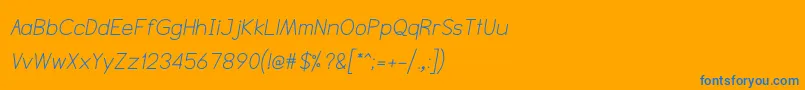 Шрифт NtsakkharaItalic – синие шрифты на оранжевом фоне
