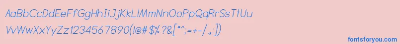 NtsakkharaItalic Font – Blue Fonts on Pink Background