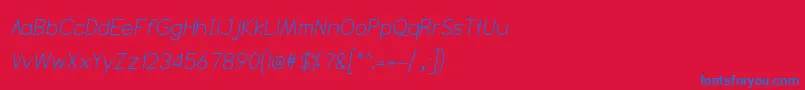 NtsakkharaItalic Font – Blue Fonts on Red Background