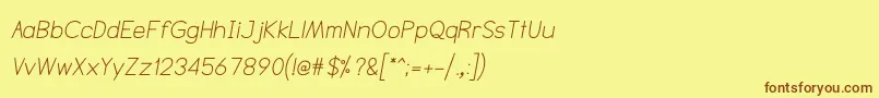 Police NtsakkharaItalic – polices brunes sur fond jaune