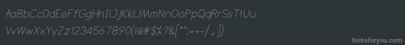 Шрифт NtsakkharaItalic – серые шрифты на чёрном фоне