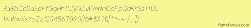 NtsakkharaItalic Font – Gray Fonts on Yellow Background