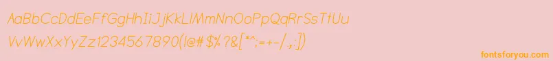 Weitere Informationen zur NtsakkharaItalic-Schriftart NtsakkharaItalic-Schriftart – Orangefarbene Schriften auf rosa Hintergrund
