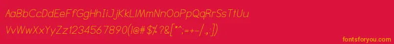 フォントNtsakkharaItalic – 赤い背景にオレンジの文字