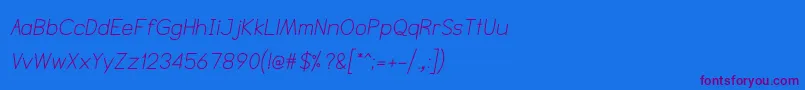 NtsakkharaItalic Font – Purple Fonts on Blue Background