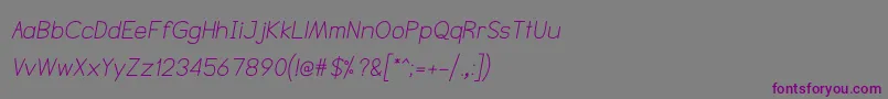 fuente NtsakkharaItalic – Fuentes Moradas Sobre Fondo Gris