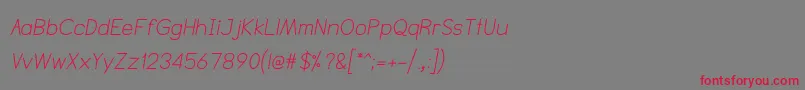 NtsakkharaItalic Font – Red Fonts on Gray Background