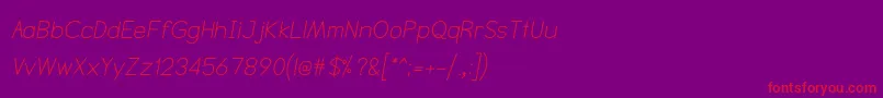 フォントNtsakkharaItalic – 紫の背景に赤い文字