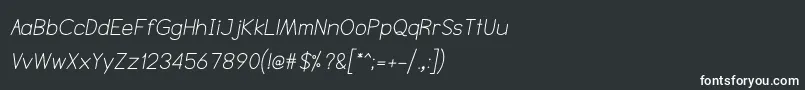 Fonte NtsakkharaItalic – fontes brancas em um fundo preto