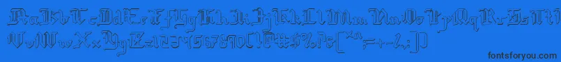Шрифт RedcoatShadow – чёрные шрифты на синем фоне