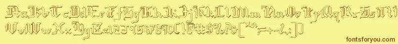 RedcoatShadow Font – Brown Fonts on Yellow Background