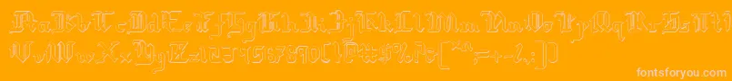 RedcoatShadow-Schriftart – Rosa Schriften auf orangefarbenem Hintergrund