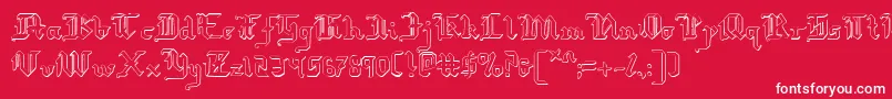 RedcoatShadow-Schriftart – Weiße Schriften auf rotem Hintergrund