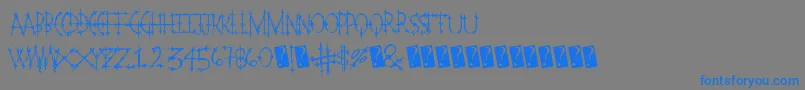 Weitere Informationen zur Pleasurecastlemarble-Schriftart Pleasurecastlemarble-Schriftart – Blaue Schriften auf grauem Hintergrund