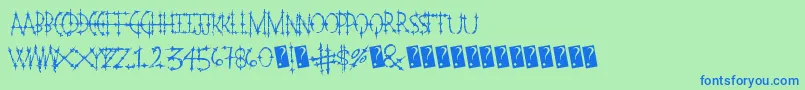 Pleasurecastlemarble Font – Blue Fonts on Green Background