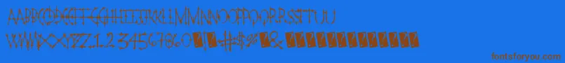 Pleasurecastlemarble Font – Brown Fonts on Blue Background